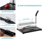 TIANSE Binding Machine, 21-Holes, 450 Sheets, Comb Binding Machines with Starter Kit 100 PCS 3/8'' Comb Binding Spines, Comb Binder Machine Book Maker Perfect for Letter Size, A4, A5 or Smaller Sizes - Image 6